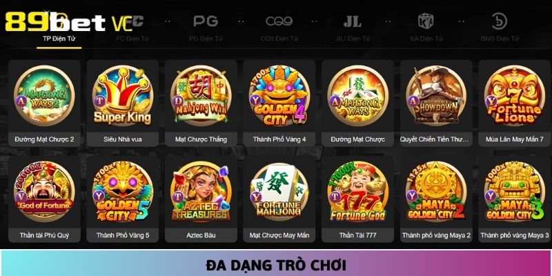 Kho trò chơi của nhà cái đa dạng với nhiều thể loại hấp dẫn